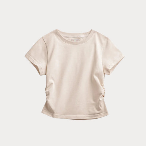 Premium Women's Cotton Crop T-Shirt – Solid Color Slim Fit O-Neck Short Tee for Summer